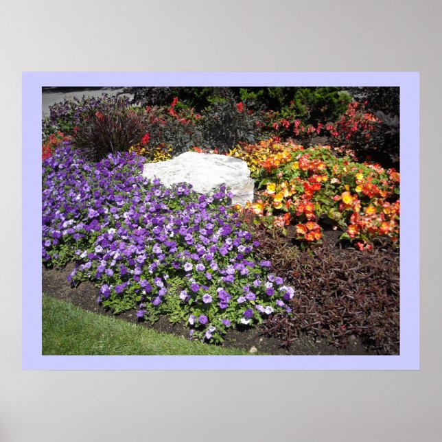 Poster Elégant jardin aux fleurs (Devant)
