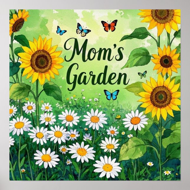 Poster Elégant jardin fleuri de maman (Devant)