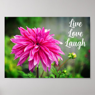 Poster Elégant Jardin Rose Dahlia Motivation