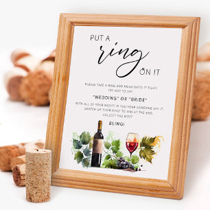 Poster Élégant Jeu de Bague Vin Thème Fête des mariées Si