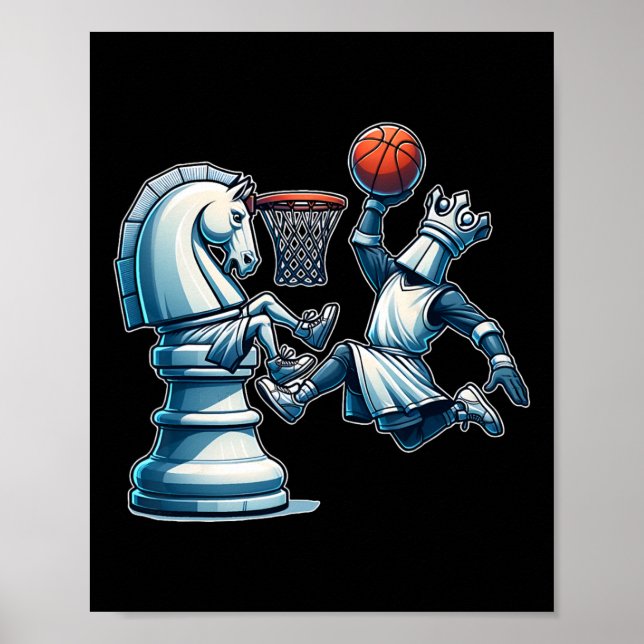 Poster Elégant jeu d'échecs King Sketll (Devant)