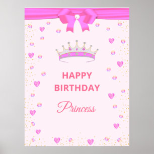 Poster Elégant Joyeux Anniversaire Princesse & Gems sur r