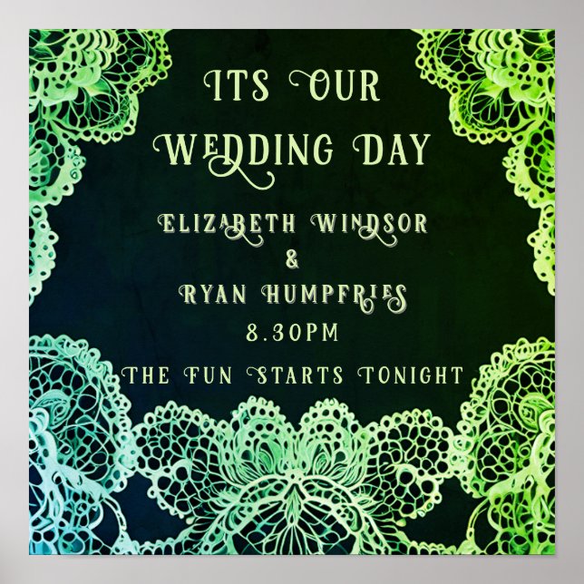 Poster Elegant Lace" Collection Faire-part de mariage (Devant)