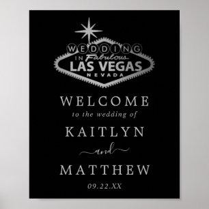 Poster Elégant Las Vegas Destination Mariage Bienvenue