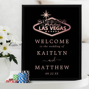 Poster Elégant Las Vegas Destination Mariage Bienvenue
