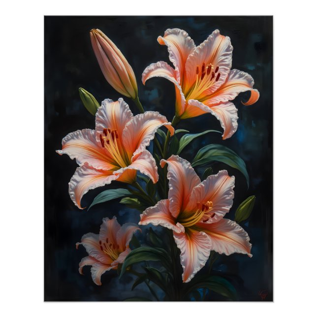 Poster Elegant Lily Flower Art – Premium Prints & Unique  (Devant)