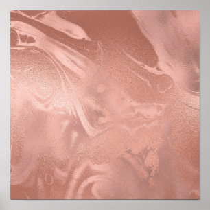 Poster Élégant look de marbre doré rose en cuivre moderne