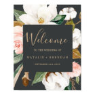 Élégant Magnolia | Mariage de bienvenue noir et bl