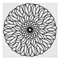 Elégant mandala noir & blanc (ou couleur de votre 