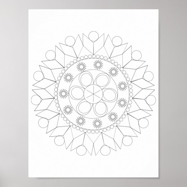 Poster - Elegant Mandala Pattern to Color (Devant)