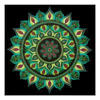Elégant Mandala Vert | Minimaliste zen bohème