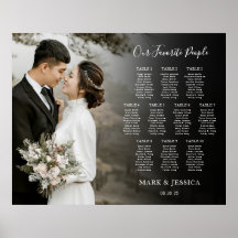 Élégant mariage 10 table Seating Chart avec photo