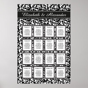 Poster Élégant Mariage 16 Table Seating Chart