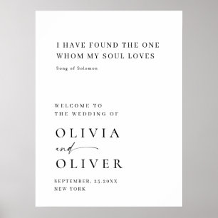 Poster Élégant Mariage d'accueil minimaliste simple