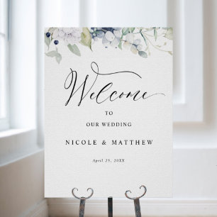 Poster Élégant Mariage d'accueil vertical Bliss