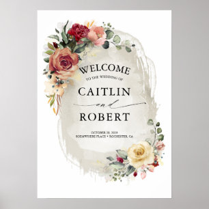 Poster Élégant Mariage de automne de Bloom Rustique