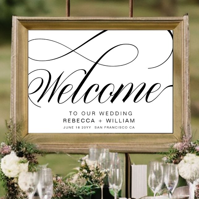 Poster Élégant Mariage de bienvenue du script de calligra (Créateur téléchargé)