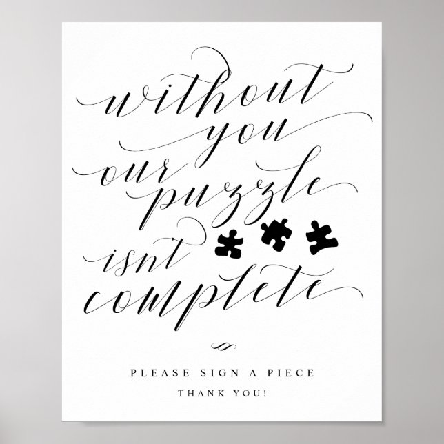 Poster Élégant Mariage de calligraphie Signal du livre d' (Devant)