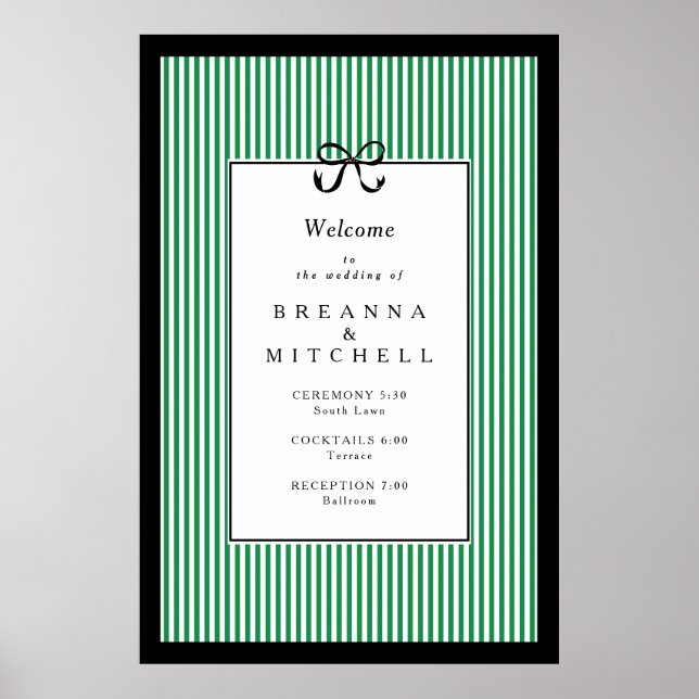 Poster Élégant Mariage de la bordure noire -  (Devant)
