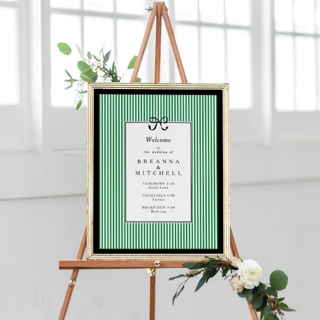 Poster Élégant Mariage de la bordure noire -  (Créateur téléchargé)