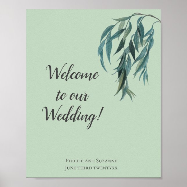 Poster Élégant Mariage de la branche de saule vert de tai (Devant)