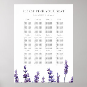 Poster Élégant Mariage de lavande florale