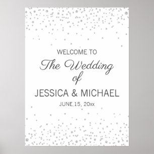 Poster Élégant Mariage de Parties scintillant Diamond Arg
