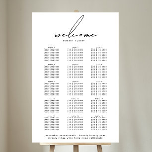 Poster Élégant Mariage de script - Welcome Chart