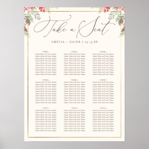 Poster Élégant Mariage de verdure d'hiver