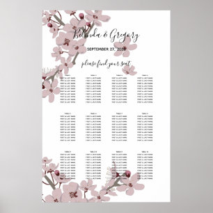 Poster Élégant Mariage en fleurs de cerisier