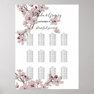 Poster Élégant Mariage en fleurs de cerisier