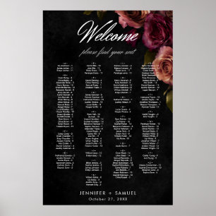 Poster Elégant Mariage Floral Bourgogne