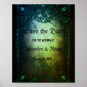 Poster Elégant mariage gothique enregistrer la date Poste