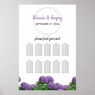 Poster Élégant Mariage Hydrangea Plat