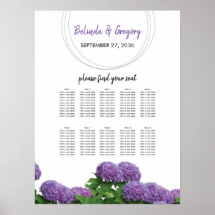 Poster Élégant Mariage Hydrangea Plat