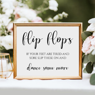 Poster Élégant Mariage moderne Flip Flop Pied de danse