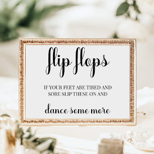Poster Élégant Mariage moderne Flip Flop Pied de danse