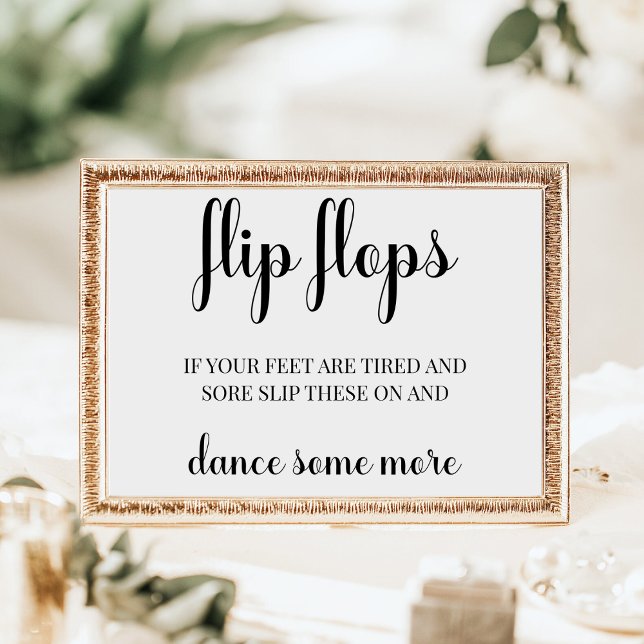 Poster Élégant Mariage moderne Flip Flop Pied de danse (Créateur téléchargé)