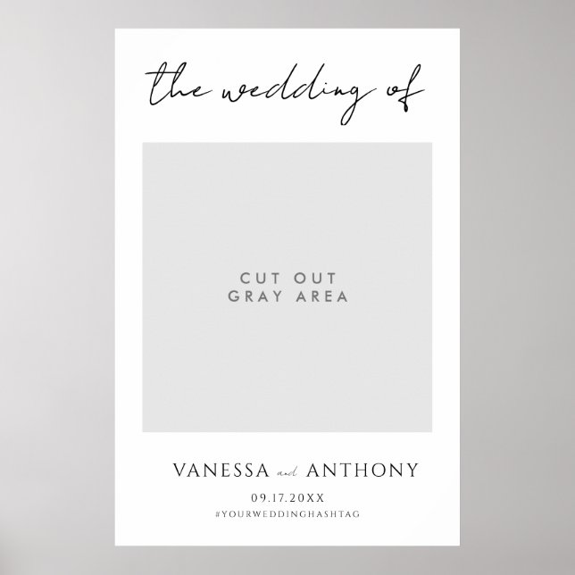 Poster Élégant Mariage moderne photo Selfie Frame (Devant)