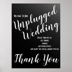 Poster Élégant Mariage noir débranché