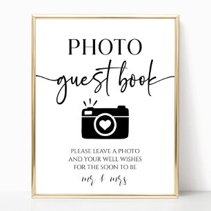 Poster Élégant mariage Photo Guest Book Panneau de table