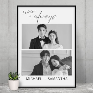 Poster Élégant Mariage photo noir et blanc