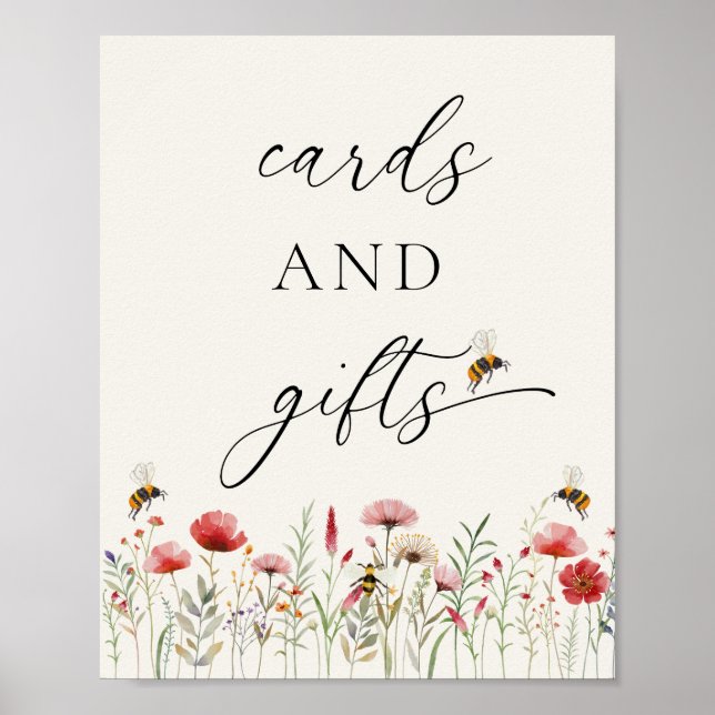 Poster Elegant Meant To Bee Wildflower Cards and Gifts (Devant)