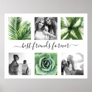 Poster Élégant meilleur amis pour toujours 6 photo collag