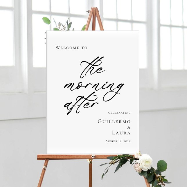 Poster Elegant minimal Le matin Après le brunch bienvenue (Créateur téléchargé)