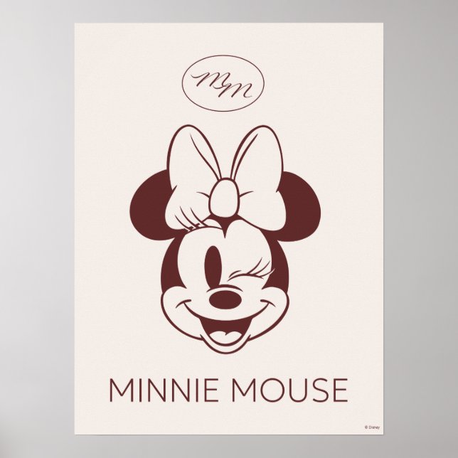 Poster Elegant Minimalist Minnie Mouse Graphic (Devant)