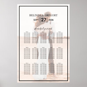 Poster Elegant Minimalist Photo Wedding Seating Chart