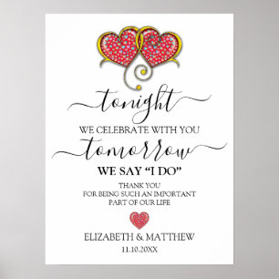 Poster Elegant Minimalist Wedding Rehearsal Dinner