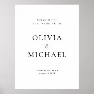 Poster Élégant Minimaliste Bienvenue Sur Le Panneau Maria