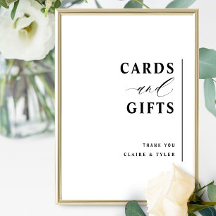 Poster Élégant minimaliste Cartes et Cadeaux Mariage Sign